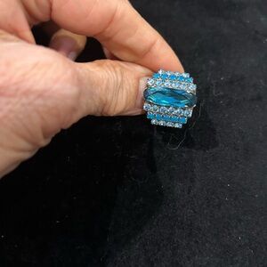 Blue and Silver Statement Ring